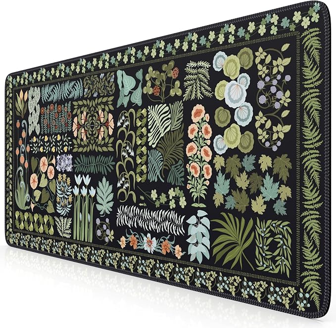 iCasso Floral Desk Pad Mat, Large Mouse Pad, Desk Matt by iCasso