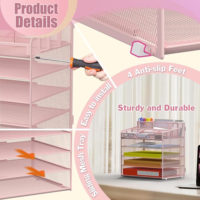 Docnest 5 Tier Mesh Desk Organizer - Image 5