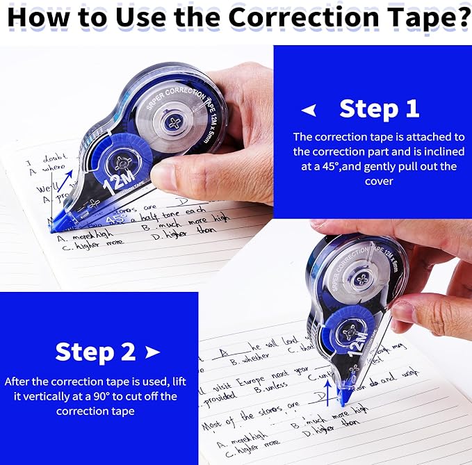 Correction Tape, 10 Pack Correction Tape Easy To Use Applicator - Image 4