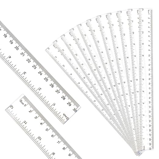 30PCS Clear Ruler Plastic Rulers 12 Inch, - Image 3