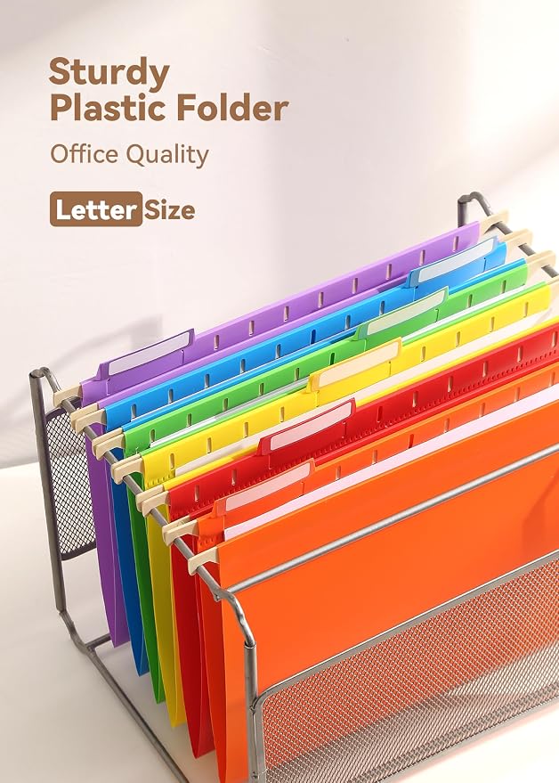 SortRax Plastic Hanging File Folders, Sturdy & Tear-Resistant, Letter Size - Image 2