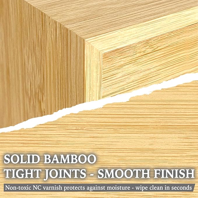 Bamboo Desk Organizer with 3 Drawers and Shelf, Desktop Drawers Wooden Storage - Image 5