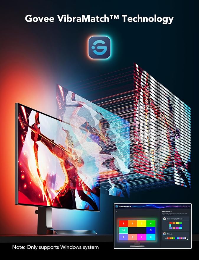 Govee Gaming Light for Monitor G1, RGBIC LED Backlight for 27-34 Inch PC - Image 2