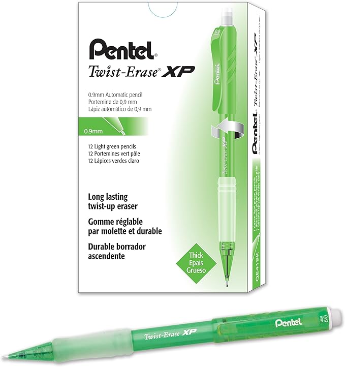 Pentel Twist-Erase Express Mechanical Pencil Fashion Color, Light Green Barrel by PentelofAmerica