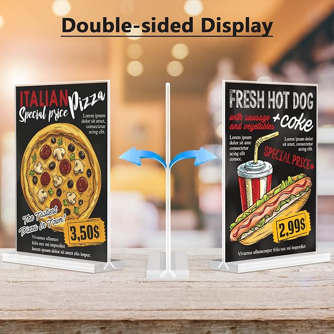 MaxGear Acrylic Sign Holder 8.5x11 Double Sided 2 Pack | Double Sided Display; - Image 6