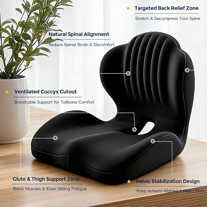 Seat Cushion for Office Chair and Car, L-Shaped Ergonomic Seat Cushions - Image 6