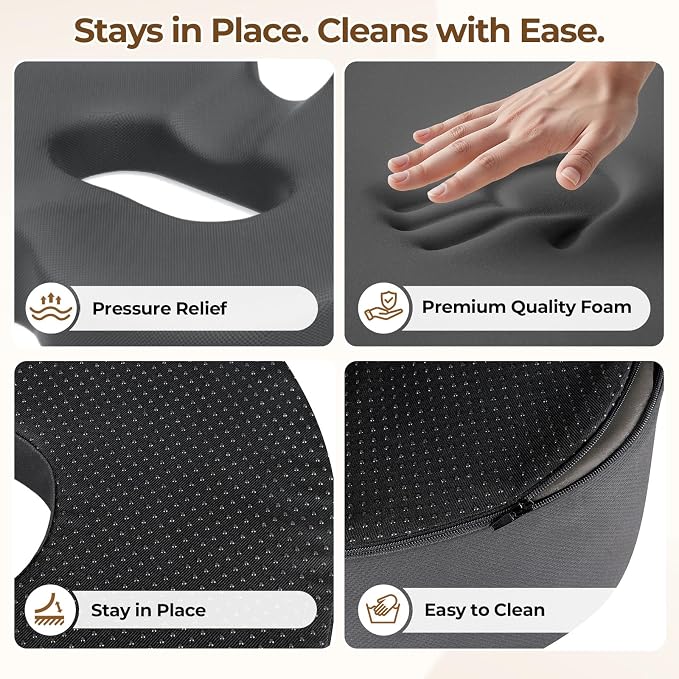 TushGuard Ergonomic Donut Pillow Seat Cushion - Image 3