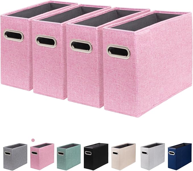 4 Packs Letter Size File Organizer, File Folders Organizer, Fabric Storage Box by ComfortKeeper