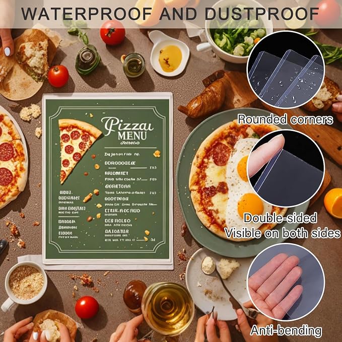 12-Pack 8.5" x 11" Rigid Print Protectors, Transparent Hard Plastic Page Sheet - Image 4