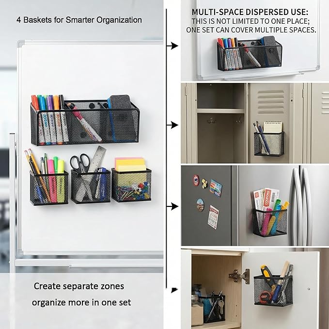 Neudeco Magnetic Pencil Holder, Locker Shelf Organizer, - Image 3