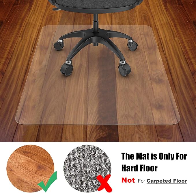Azadx Office Chair Mat for Hardwood Floor 30 x 48'', Small Chair Mats Clear - Image 4