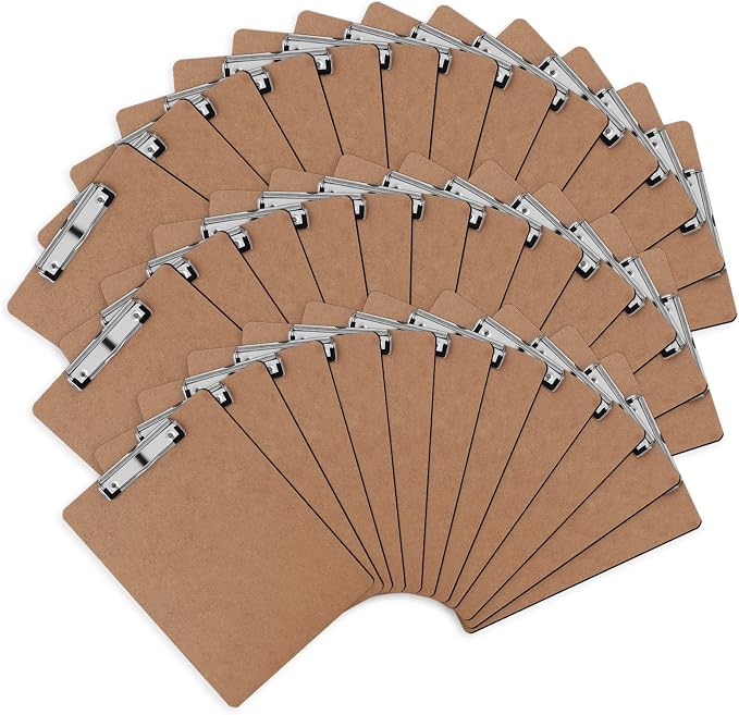 Clipboards, PANDRI 36 Pack Hardboard Office Clipboards, Low Profile Clip by PANDRI