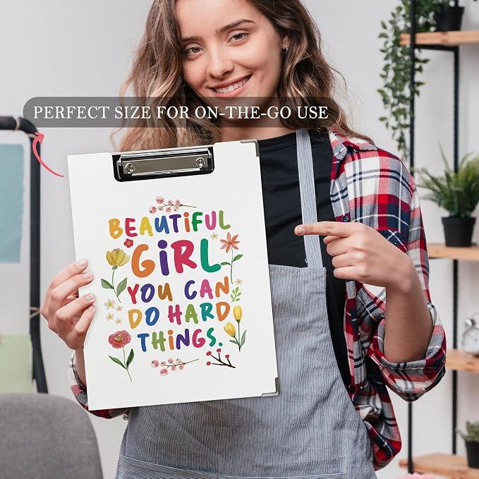 Boho Inspirational Clipboard for Kids, Beautiful Girl You Can Do Hard Things - Image 5