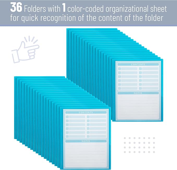 Mr. Pen- Plastic Folders with Pockets and Prongs, 36 Pack, Letter Size | Blue - Image 6