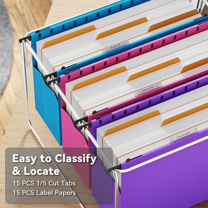 Ansook Legal Size Hanging File Folders Extra Capacity, Expandable 4" Legal Size - Image 4