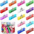 SANNIX 50Pcs Wooden Push Pin Clips, Bright Thumb Tack Clips by SANNIX