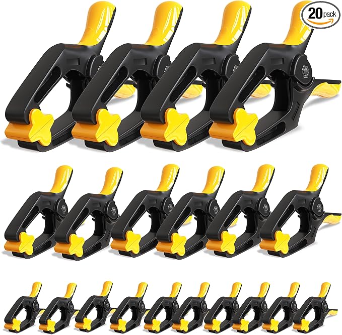 EQUIPTZ Spring Clamps for Woodworking, Backdrop and Pool Cover, Extra Wide & by EQUIPTZ