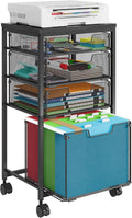 Sbanmao Rolling File Cart with 4 Storage Drawers, Mobile File Cabinet with by shengbaomaoyi