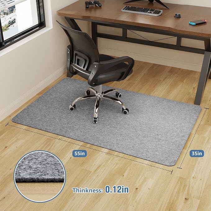 Placoot Office Chair Mat for Hardwood Floor, Under Desk Mat, Large Anti-Slip - Image 2