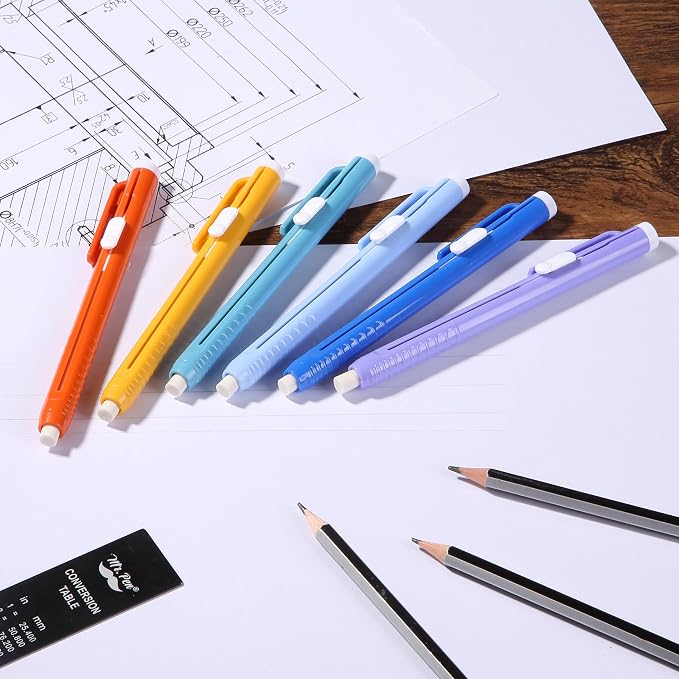 Mr. Pen- Retractable Mechanical Eraser Pens, 6 Pack, Winter Colors | Latex-Free - Image 7