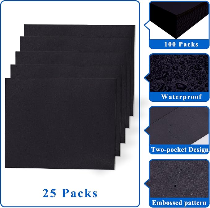 Zzrywuty 25 Packs Black 2 Pocket File Folders - Image 5