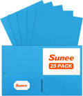 SUNEE Folders with Pockets, 2 Pocket Folders Fit Letter Size Paper, Paper File by SUNEE