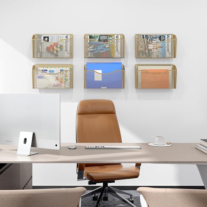 EasyPAG Wall File Organizer 3 Pack, Hanging File Organizer Wall Mount, Metal - Image 7