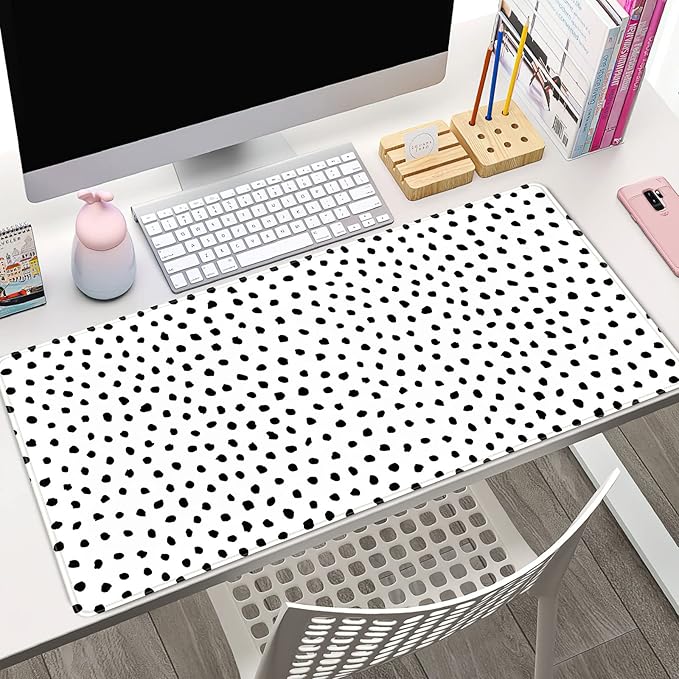 Boho Desk Mat, Polka Dot Large Mouse Pad Desk Pad Boho Desk Accessories - Image 2