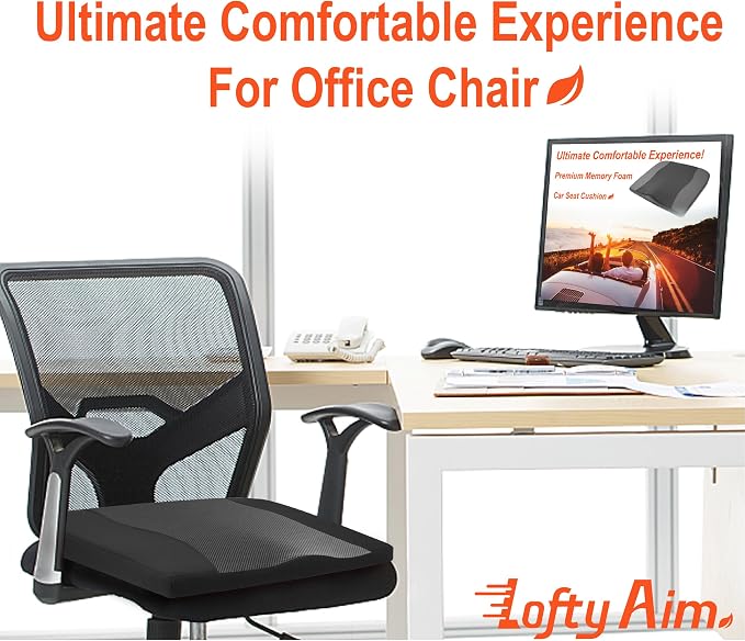 Lofty Aim Car Seat Cushion, Comfort Memory Foam Car Cushions - Image 4
