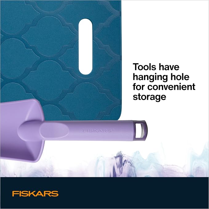 Fiskars 3-Piece Gardening Set, Explore Collection Hand Tools and Kneeler - Image 4