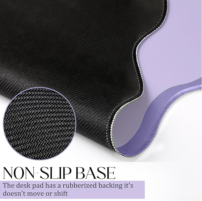 Hahafelt Scalloped Desk Mat Large Desk Pad Cute Coquette Table Mat Back to - Image 3