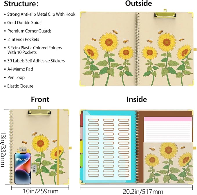 Clipboard Folder with Notepad Refillable Lined - Image 2