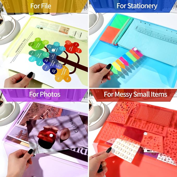 LEOBRO Plastic File Folders for Documents, A4 Size Plastic Envelopes - Image 7