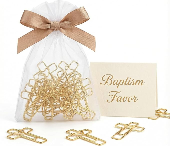 Gold Heart Cross Paper Clips Gold - Image 8