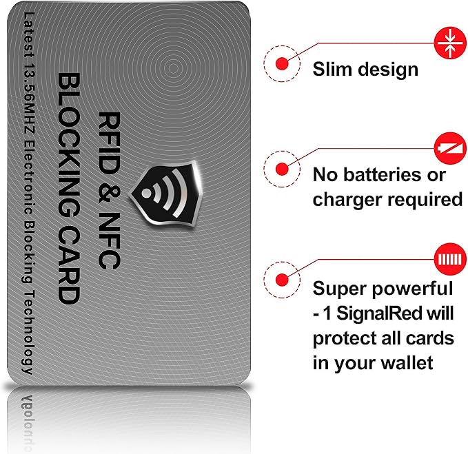 SaiTech IT 5 Pack RFID Blocking Cards, One Protects Entire Wallet Purse - Image 7