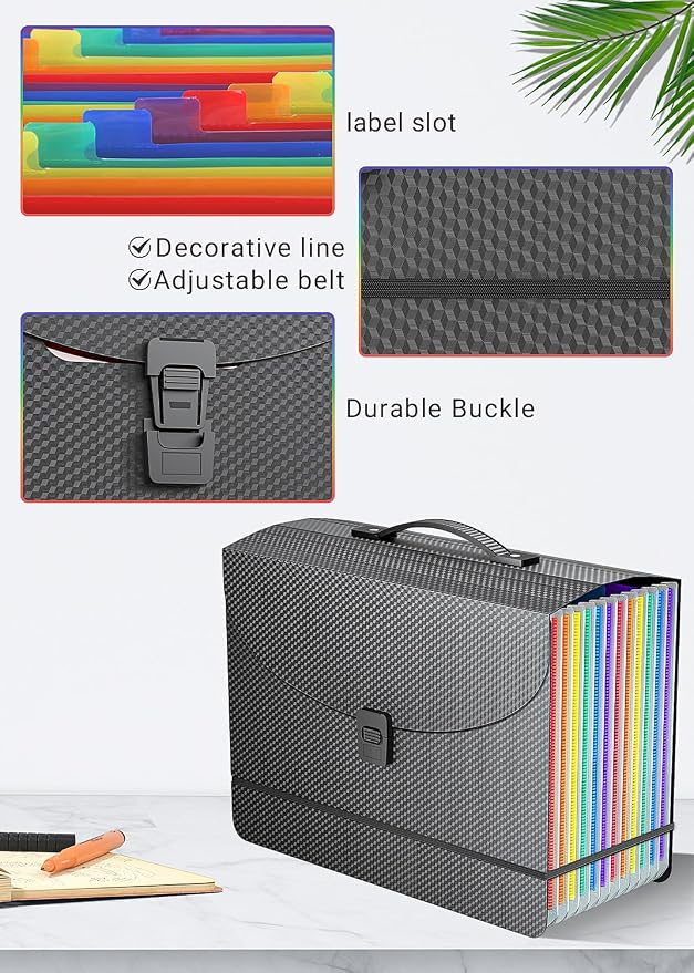 Expanding File Folder/Accordion File Organizer/Portable File Box - Image 2
