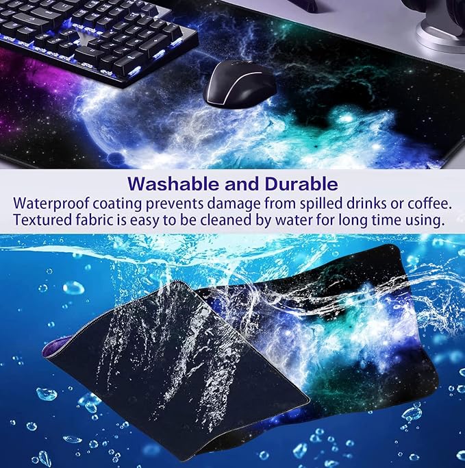 Large Extended Nebula Starry Sky Mouse Pad, Laptop and Home Office Desk Pad | - Image 7