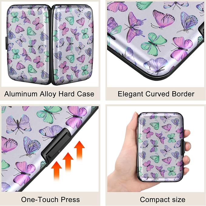 ELFISH Mini RFID Aluminum Wallet Credit Cards Holder Business Card Case Metal - Image 3