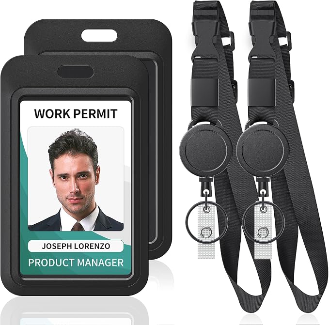 Uniclife 2 Pack Retractable Adjustable Lanyard Heavy Duty Neck Lanyard by UnicLife