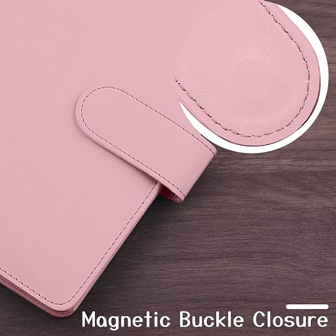 Antner A6 PU Leather Notebook Binder 6 Ring Refillable Budget Binder Cover - Image 3