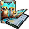 Owl Blue A4 Clipboard with Storage Pen Holder, Clipboards Organizer Nursing by Unknown
