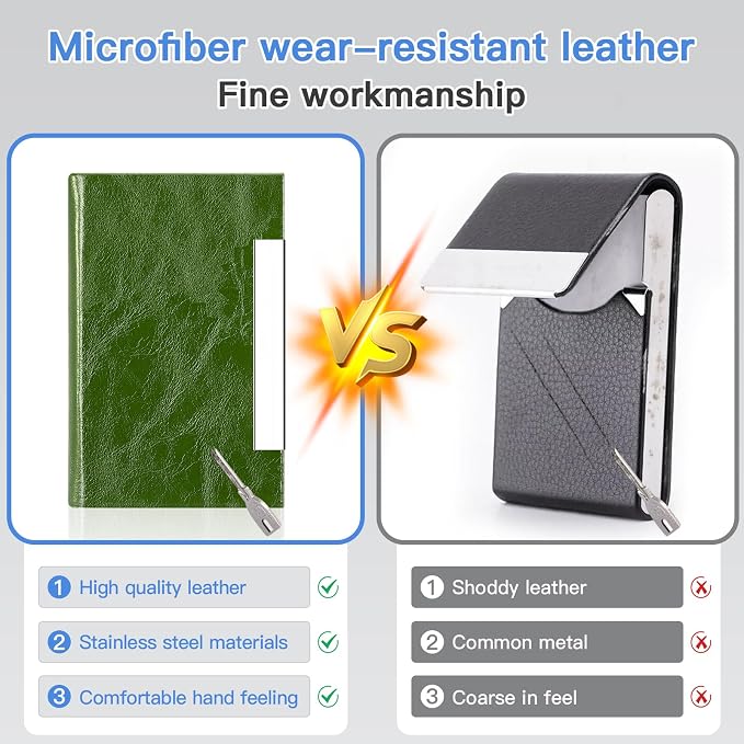 Padike Business Card Holder, Business Card Case Professional PU Leather & - Image 5