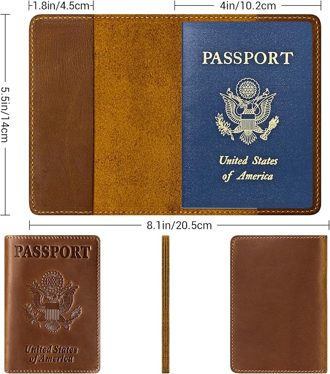 BIAOTIE Premium Leather Passport Holder Covers, Rfid Travel Wallet Passport - Image 3