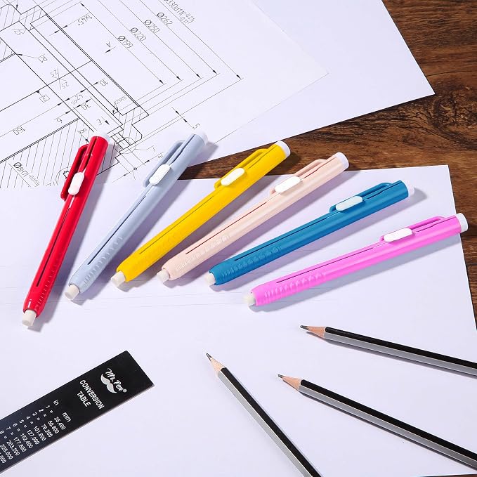 Mr. Pen- Retractable Mechanical Eraser Pens, 6 Pack, Ice Cream Colors | - Image 7