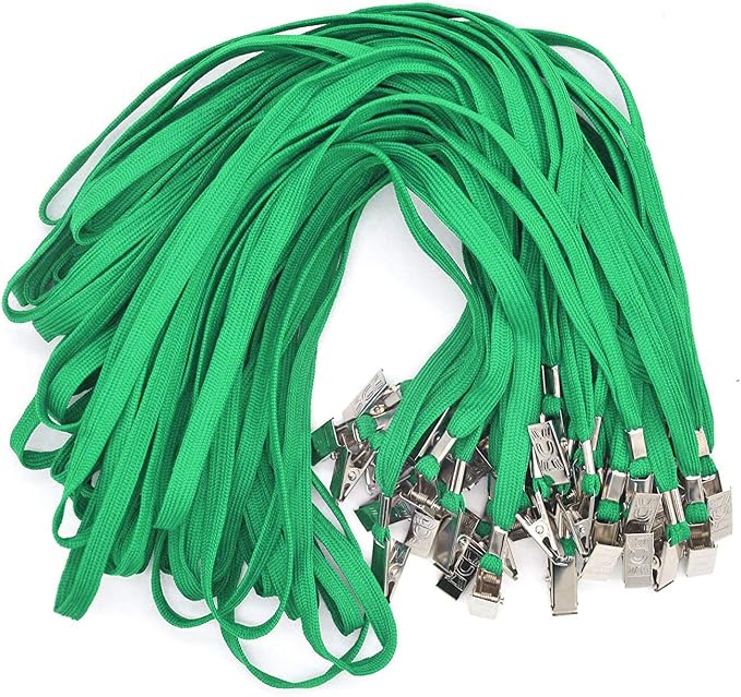 Bird Fiy Green Lanyards 100 Pack Bulk Badge Lanyards by BirdFiy