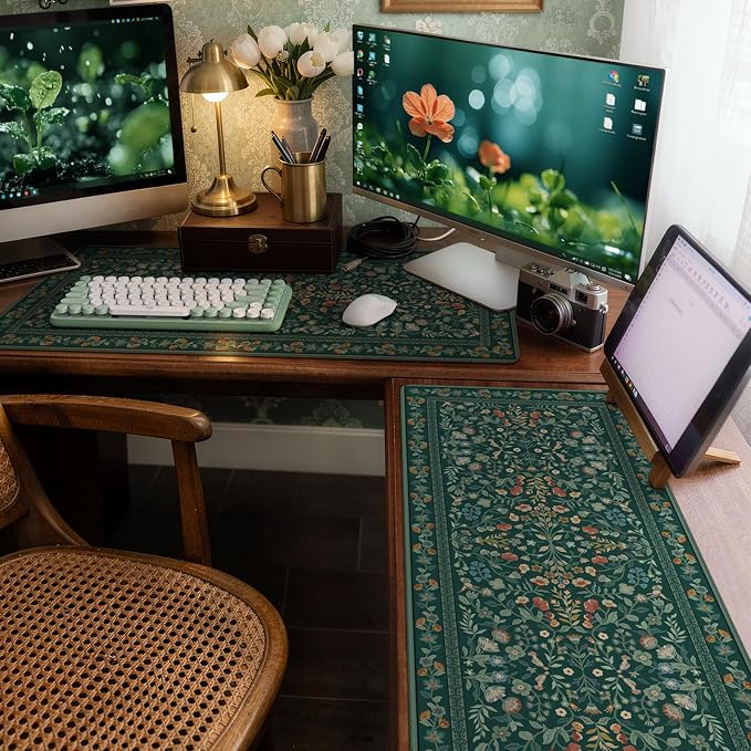 iCasso Desk Mat for Keyboard and Mouse, Large Mouse Pad, Desk Pad Mat, - Image 8