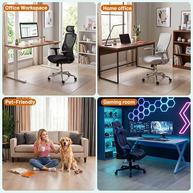 Office Chair Mat for Hardwood Floors 36" x 48", Heavy Duty Plastic Chair Mat - Image 7