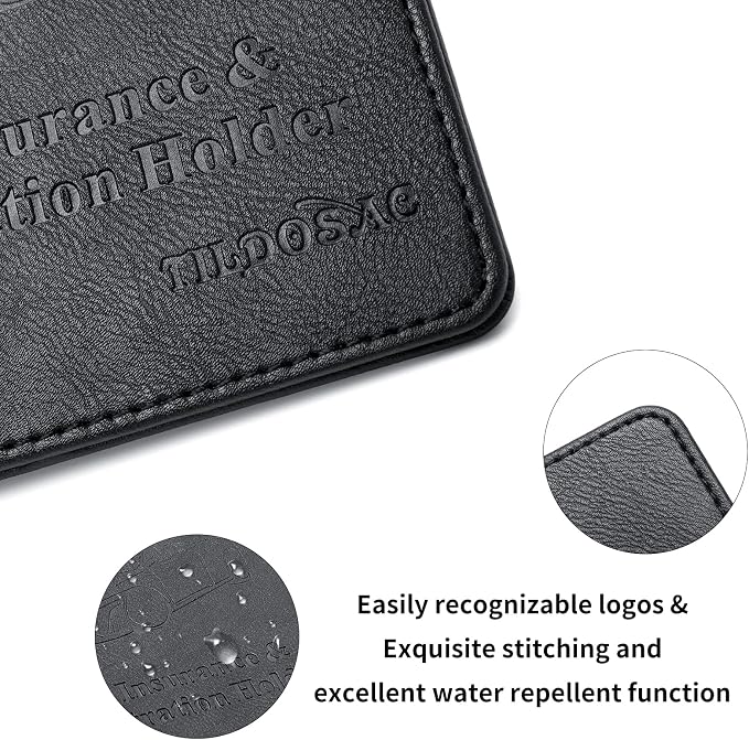 TILDOSAC Car Registration & Insurance Card Holder Leather Auto Glove Box - Image 4