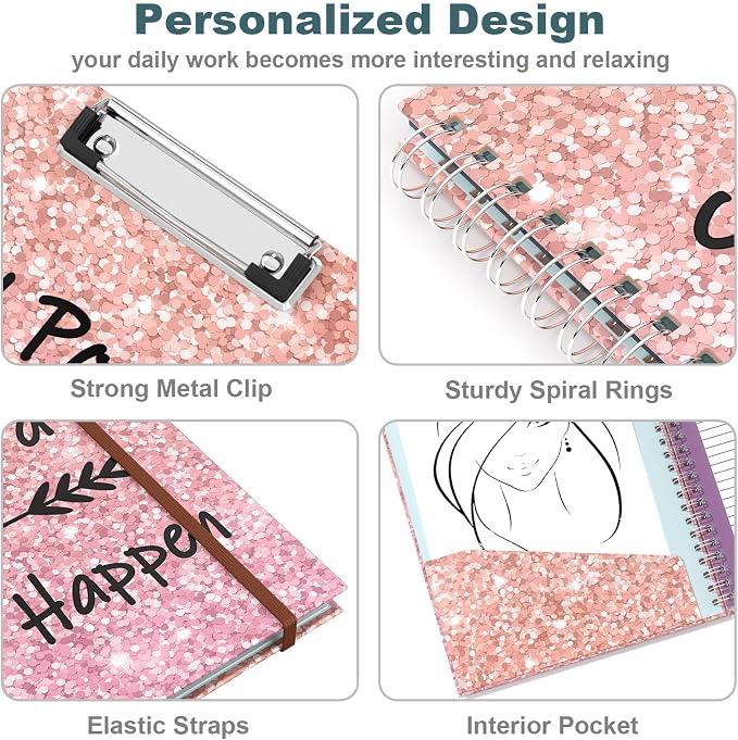 Hongri Clipboard Folio with Refillable Lined Notepad, 8.5 x 11 Folders with - Image 6