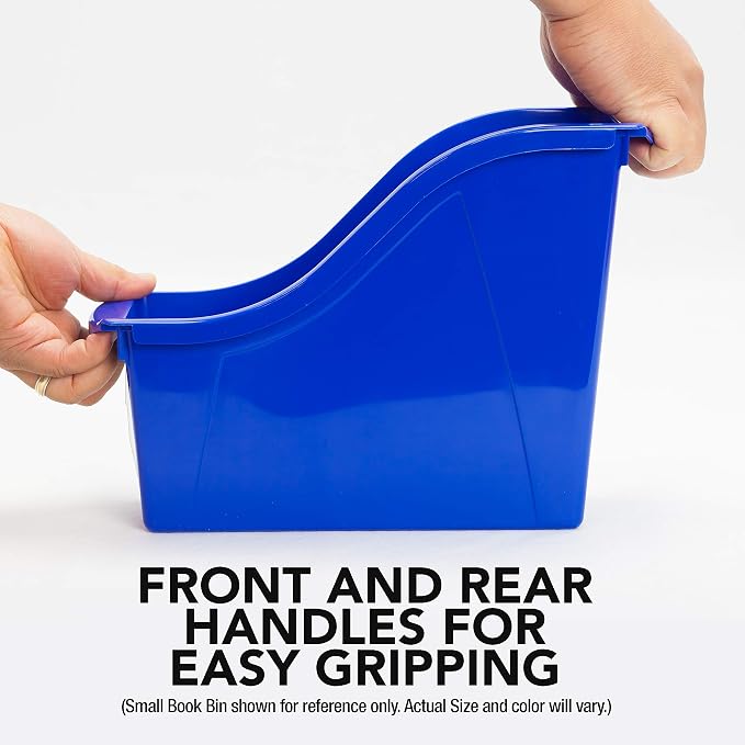 Storex Large Book Bin, 14.3 x 5.3 x 7 Inches, Case of 6, 14.3 x 5.3 x 7 Inches - Image 3